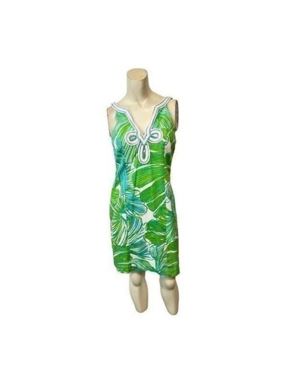Lilly Pulitzer Green Sheen Fronds Placed Tessa Shift Dress Style 20055 Size 0 - Picture 3 of 7